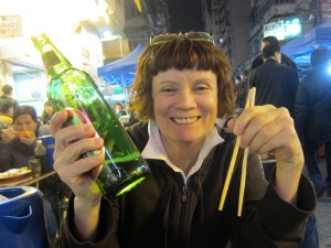 Eating @ night market, all I can say is thank gawd the beer was good.