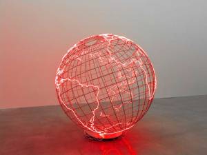 Hot Spot Mona Hatoum about 10', this neon globe shows that the Middle East is not the only "Hot Spot".