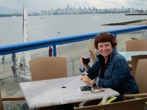 At the Jericho Sailing Club toasting my mini-adventure.