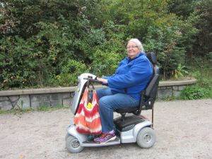 Meri on her trusty steed.