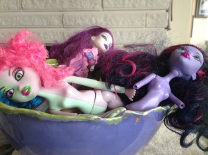 psycho dolls... just realized some don't have hands. Ok, I can work with that.